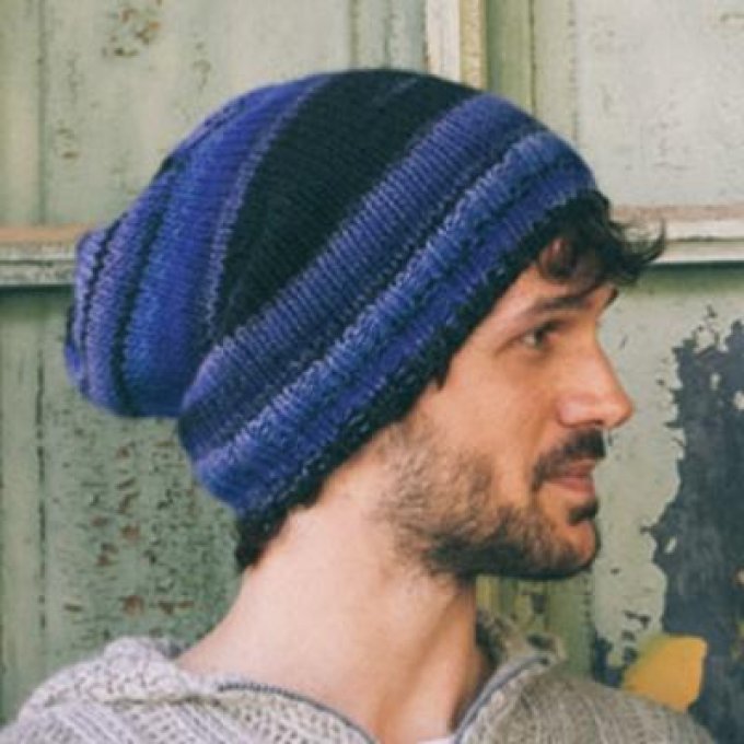 Bonnet homme tricoté à la main en laine personnalisé