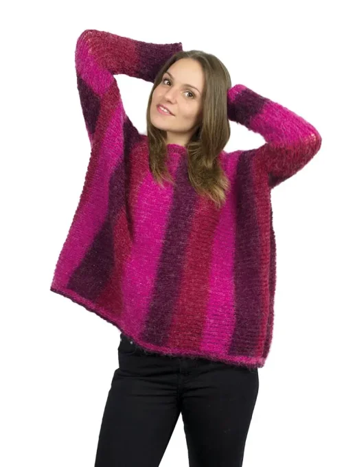 1 pelote de Laine MAÏA Plassard 106 Bordeaux Rose = 1 pull