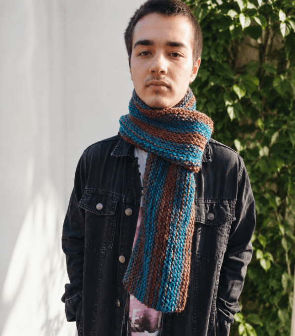 Écharpe homme en laine tricoter main " John " 