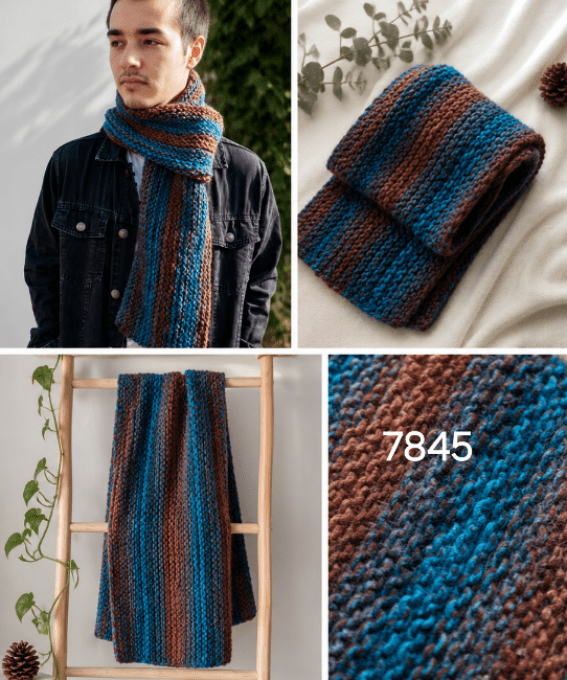 Écharpe homme en laine tricoter main " Sébastien " 