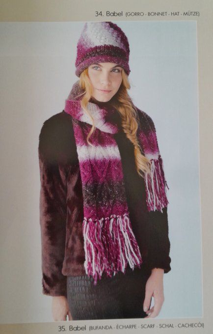 Kit tricot Laine Babel Lanas Stop 210 Gris bleu
