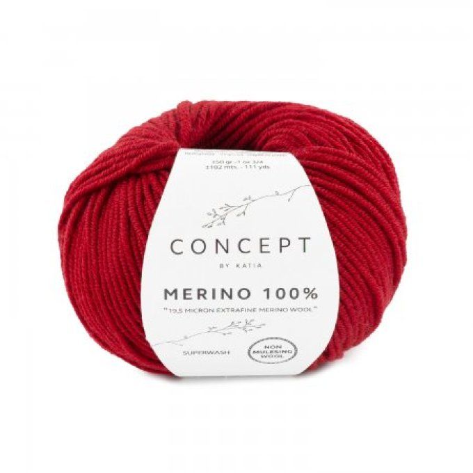 Laine katia mérino 100% Grenat 52