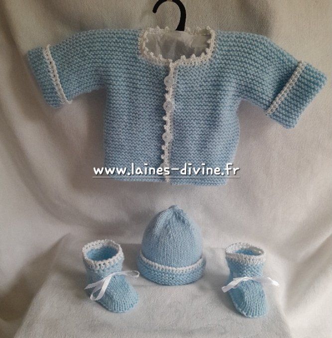 Trousseau Layette naissance en laine acrylique 