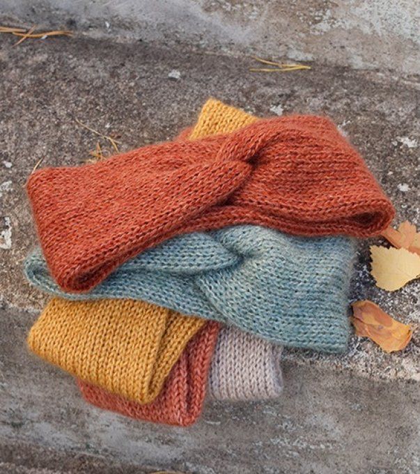 Bandeau femme en laine alpaga, mohair et soie 
