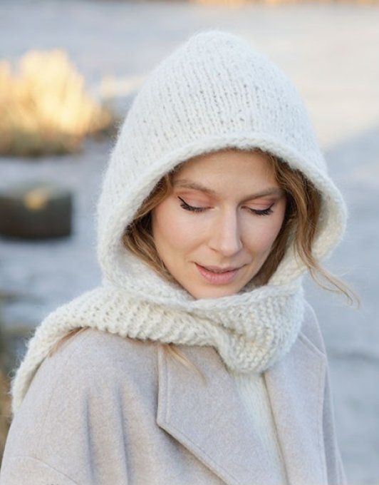 Echarpe-Capuche en laine et alpaga " Suzie "