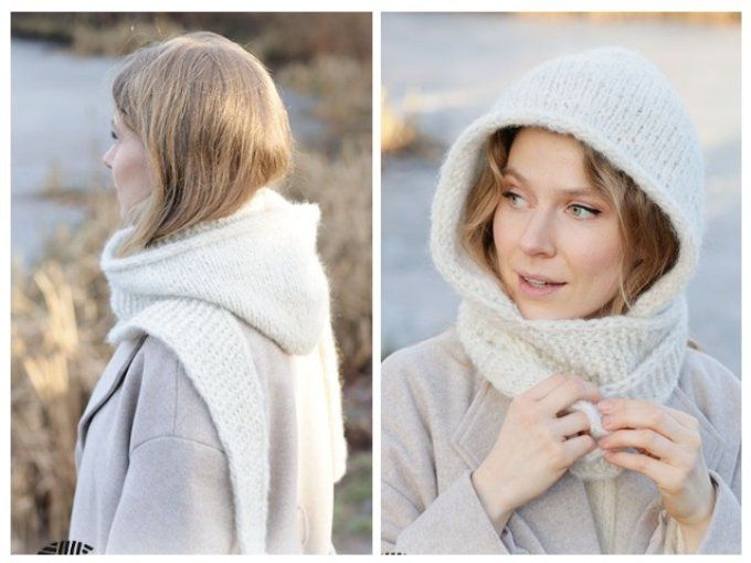 Echarpe-Capuche en laine et alpaga " Suzie "