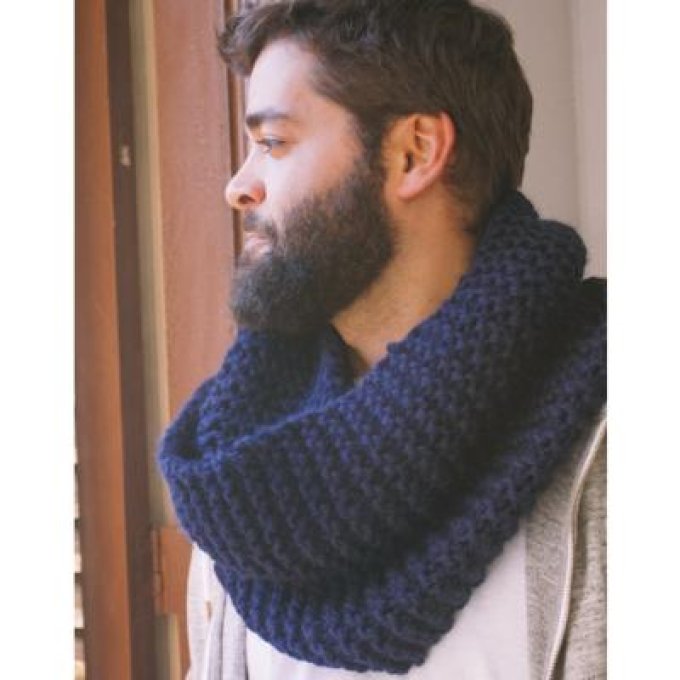 Snood Homme fait main en laine et acrylique  " Denis "