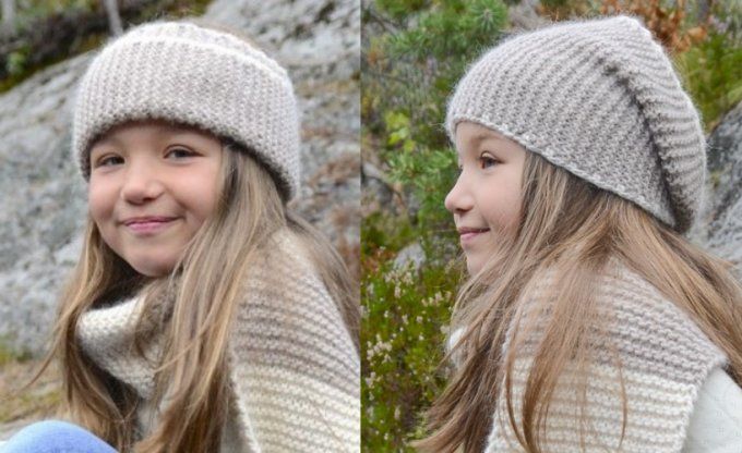Echarpe enfant tricoté en laine sur-mesure "Nora "