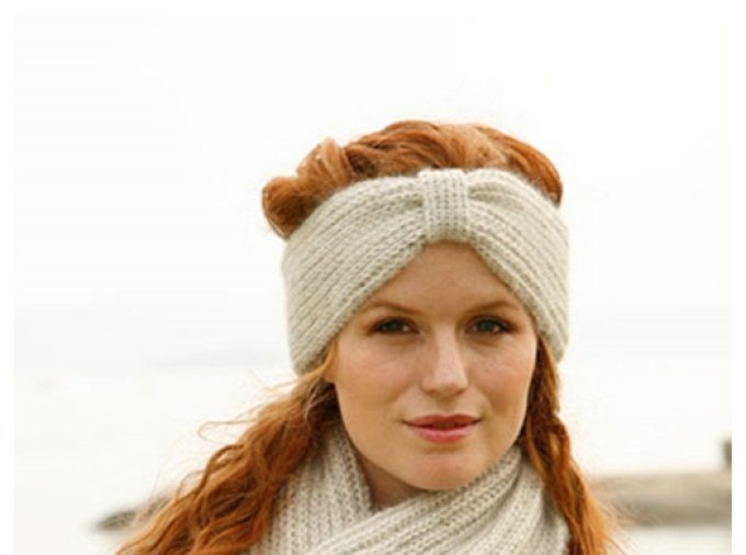 Bandeau femme en laine alpaga, mohair et soie " Nelly "