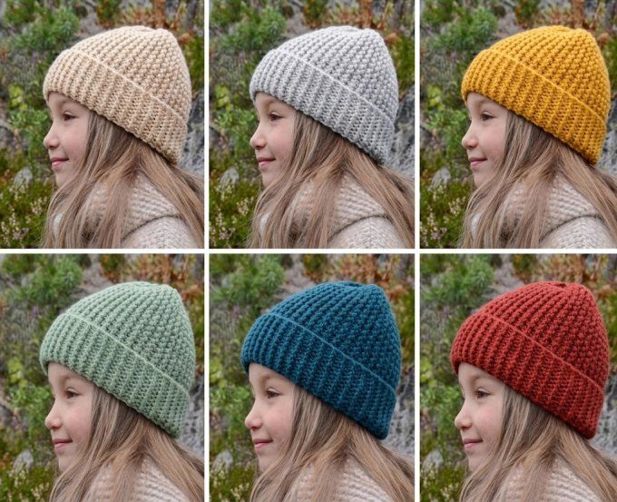 Bonnet enfant avec son revers " Nora "
