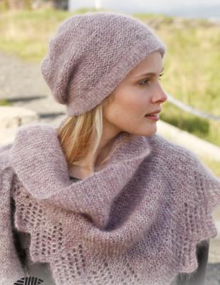 Bonnet femme tricoter à la main en laine mohair et soie  " Céline "