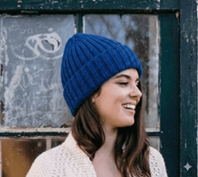 Bonnet femme tricoter à la main 100 % cachemire