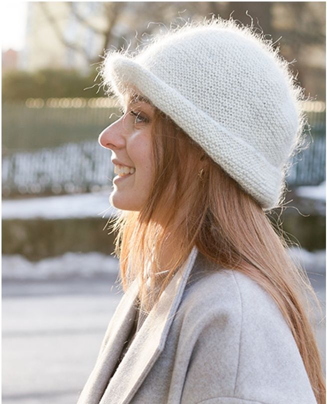 Bonnet femme tricoté à la main en laine et alpaga  Rosie