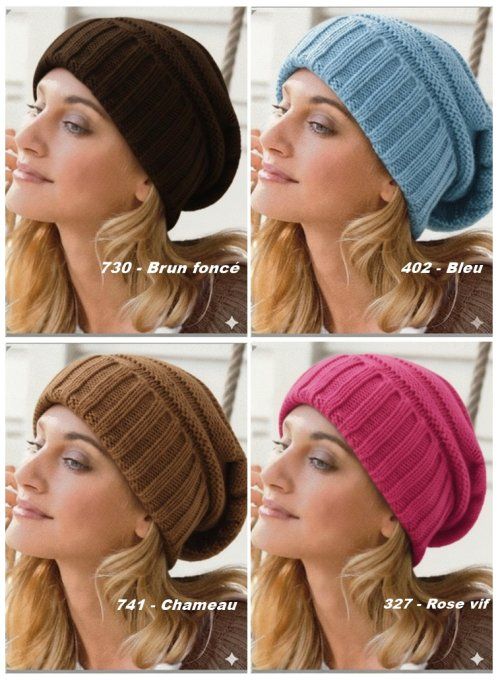 Bonnet femme en laine et cachemire  effet "Slouchy"