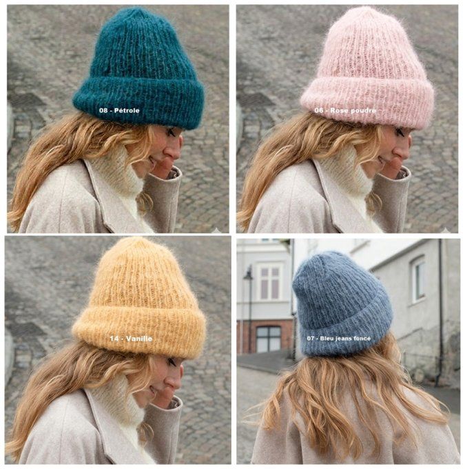Bonnet femme en laine et alpaga volumineux" Rosie "