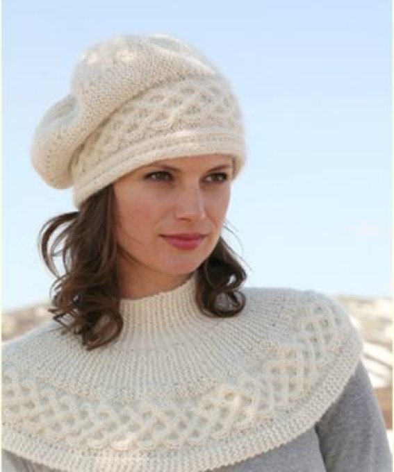 Bonnet-Béret femme en laine alpaga mohair et soie " Isabelle"