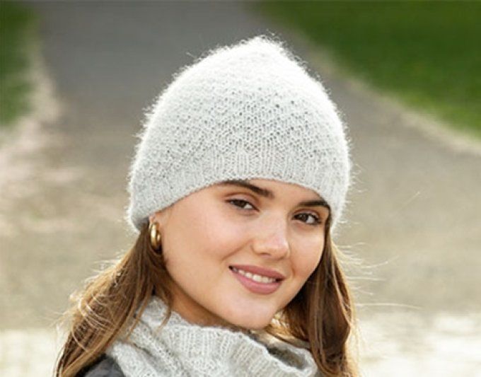 Bonnet femme tricoté en laine alpaga " Bella "