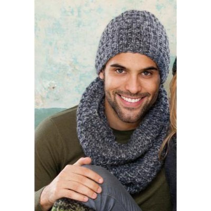 Snood homme fait main en laine et acrylique  Alexandre