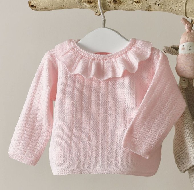 Brassière bébé tricoté à la main en laine mérinos