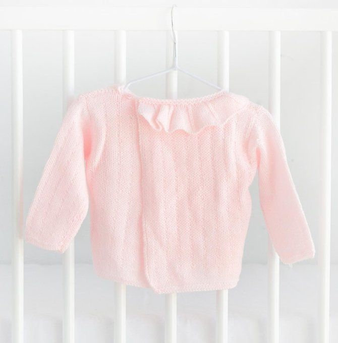 Brassière bébé tricoté à la main en laine mérinos