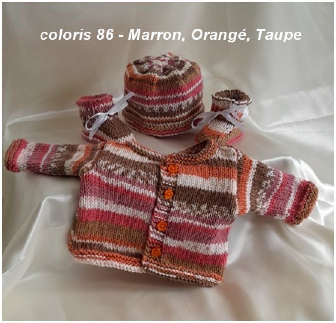 Coffret layette - Brassière, chausson et son bonnet 