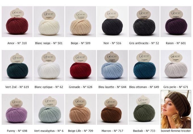 Bonnet femme "Nuage" en 100 % Cachemire Fait Main