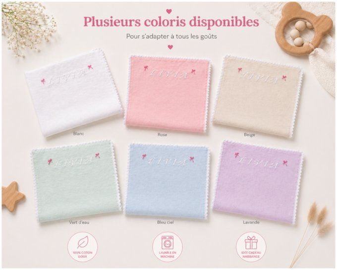 Couverture Bébé Réversible & Personnalisée – Le Luxe du Fait Main
