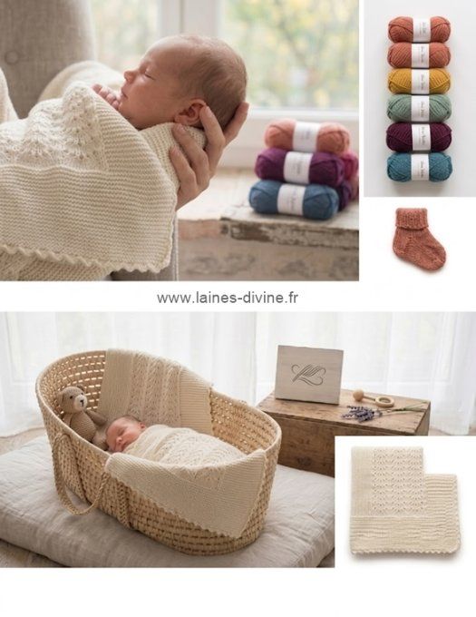 Couverture bébé en laine mérinos " prénom broder "