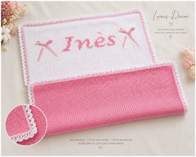 Couverture Bébé Réversible & Personnalisée – Le Luxe du Fait Main