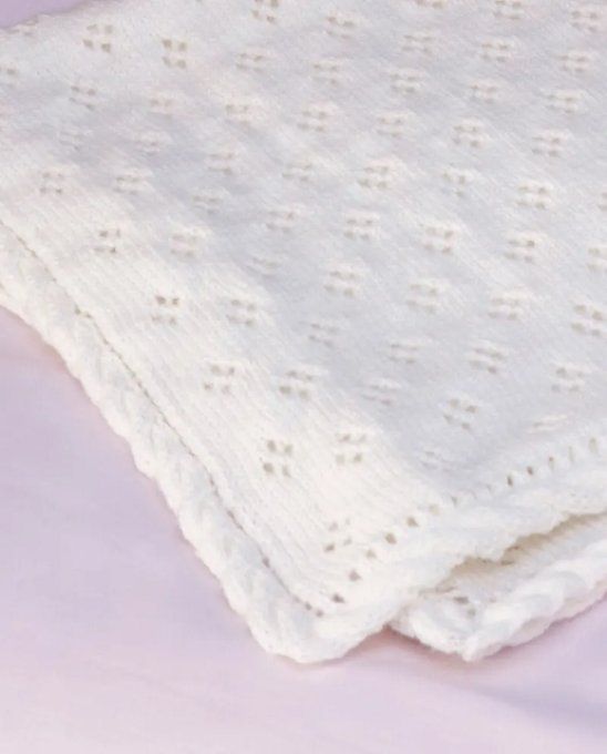 Couverture baby  tricoter sur-mesure 100 % mérinos