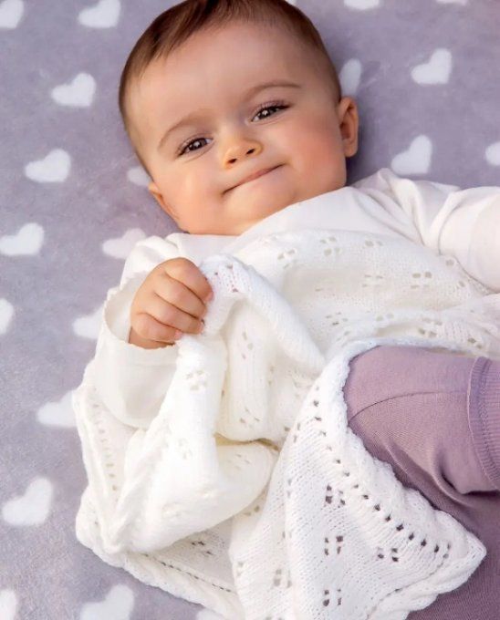 Couverture baby  tricoter sur-mesure 100 % mérinos