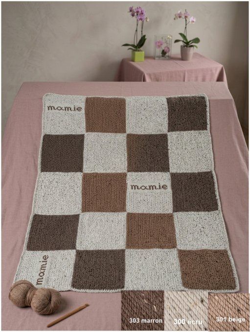 Plaid "Mamie" – Douceur Artisanale tricoté en Laine Mérinos 