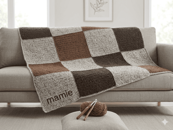 Plaid "Mamie" – Douceur Artisanale tricoté en Laine Mérinos 