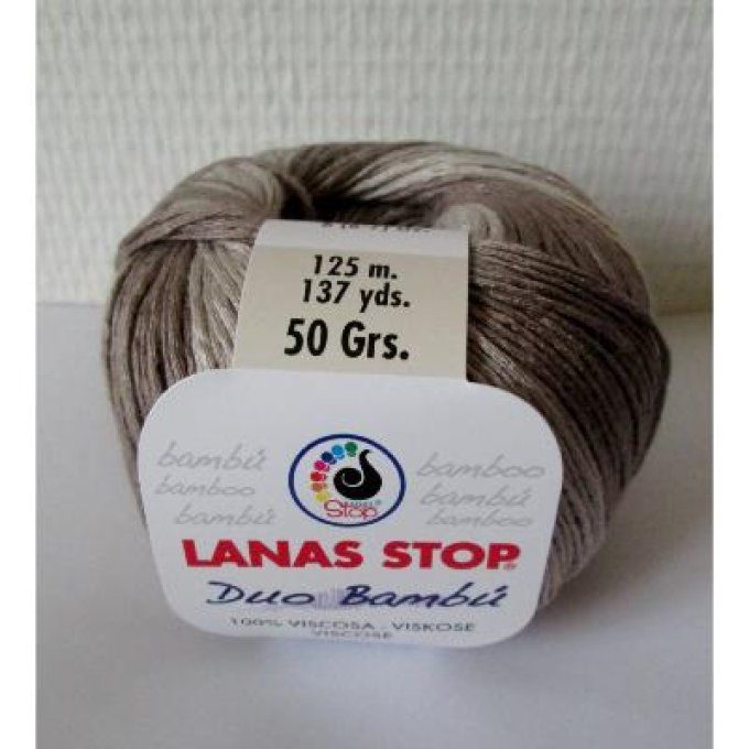 Laine Lanas-Stop DÚO BAMBÚ  204 gris - noir