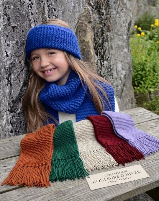 Echarpe enfant tricoté en laine sur-mesure "Nora "
