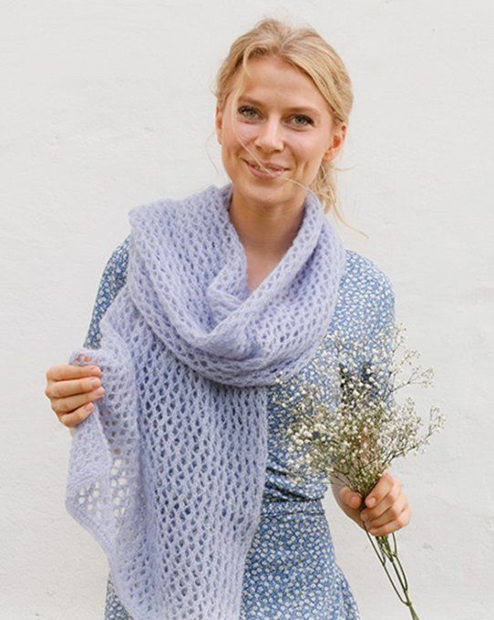 Echarpe femme en laine alpaga et soie " Cécile "