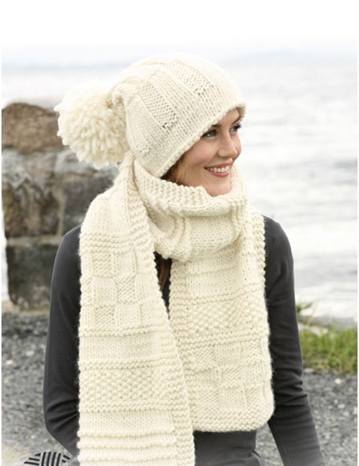 Echarpe femme tricoté main en grosse laine  Lola  - Laines-divine