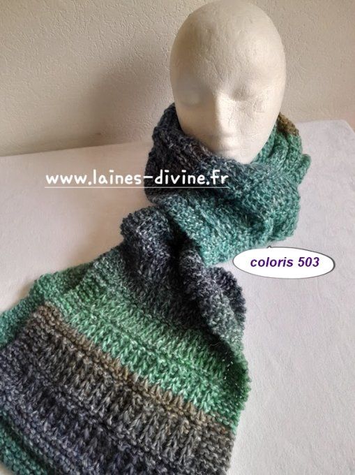 Echarpe femme fait main en laine aux couleur dégradé " Aurore  "