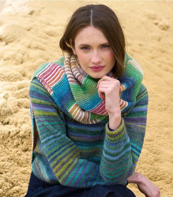 Maxi écharpe femme tricotée en laine " Carla "