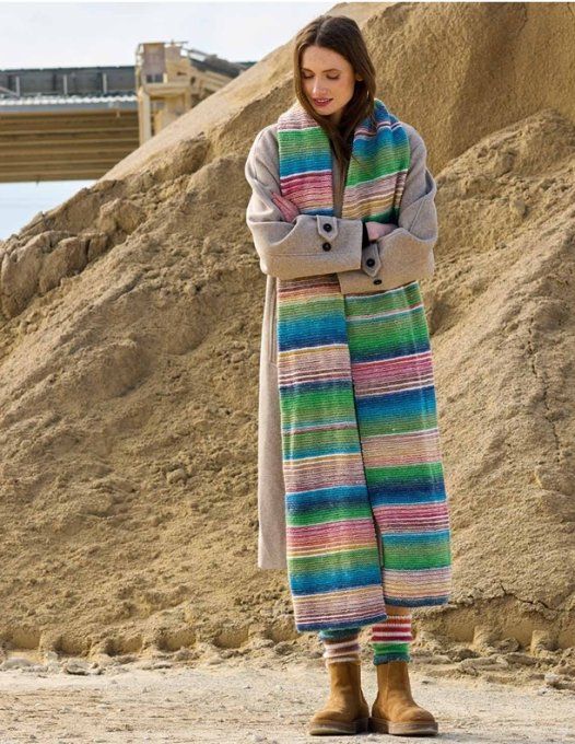 Maxi écharpe femme tricotée en laine " Carla "