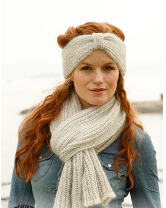Bandeau femme en laine alpaga, mohair et soie " Nelly "