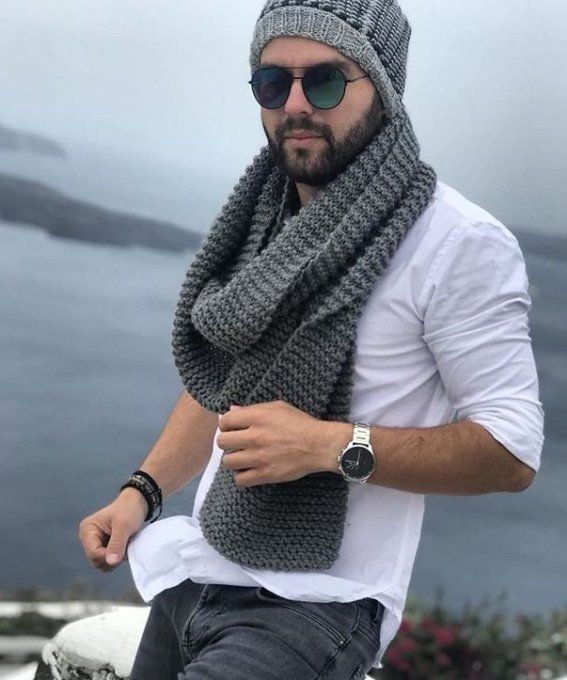 Écharpe Homme en laine volumineuse " Enzo "