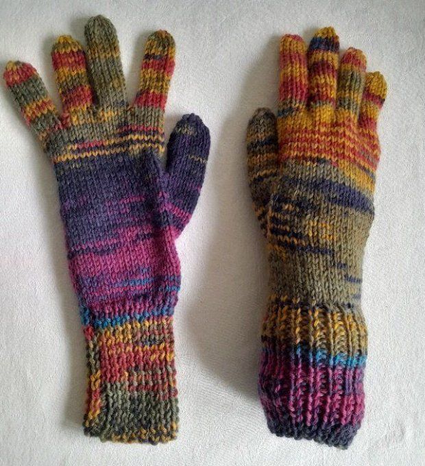 Gants femme en laine mérinos tricoté à la main 