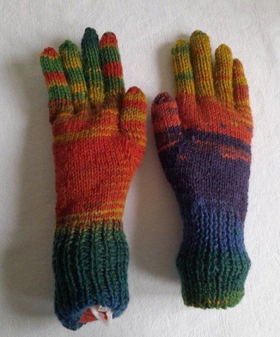 Gants femme en laine mérinos tricoté à la main 