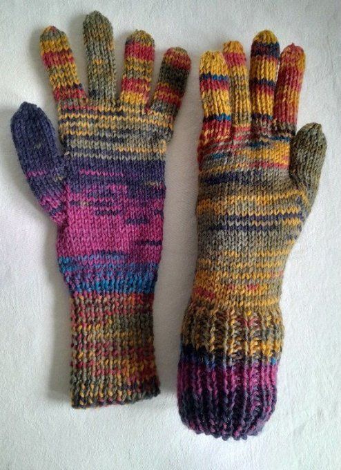 Gants femme en laine mérinos tricoté à la main 