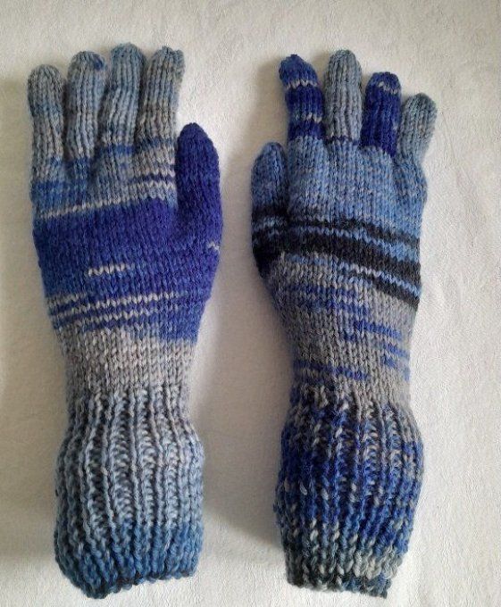 Gants femme en laine mérinos tricoté à la main