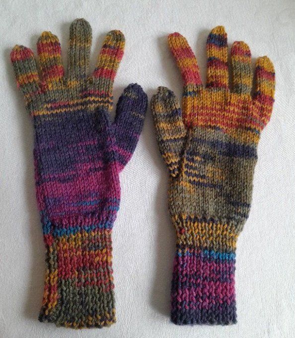 Gants femme en laine mérinos tricoté à la main 