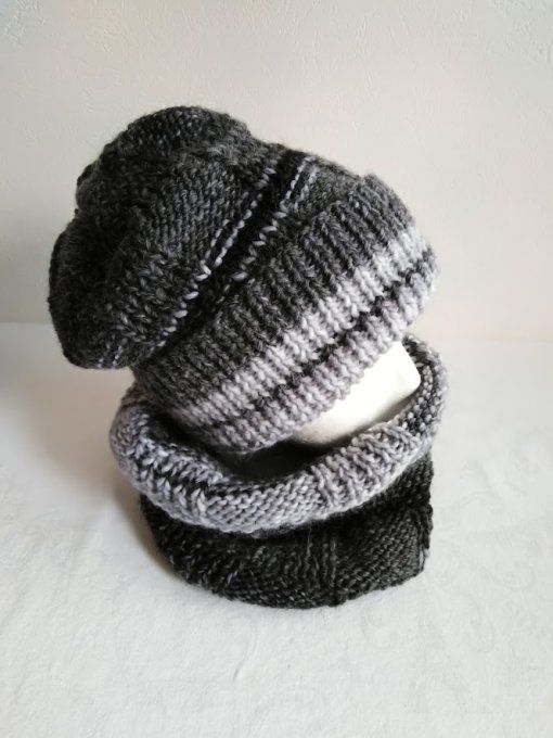Snood homme en laine tricoté sur mesure " Daniel "