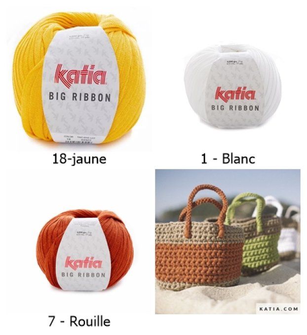 Pelote BIG RIBBON Katia  couleurs aux choix