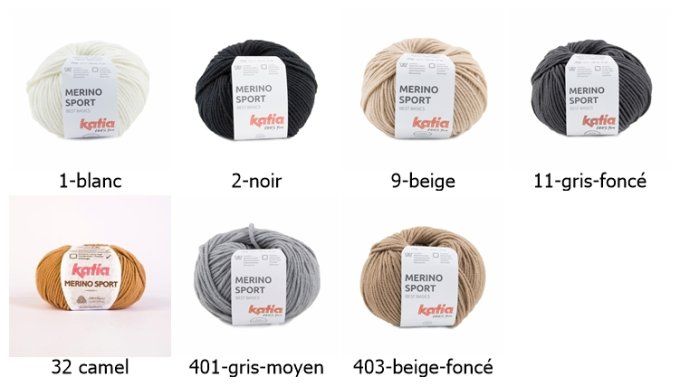 Laine Katia Mérino Sport couleurs aux choix